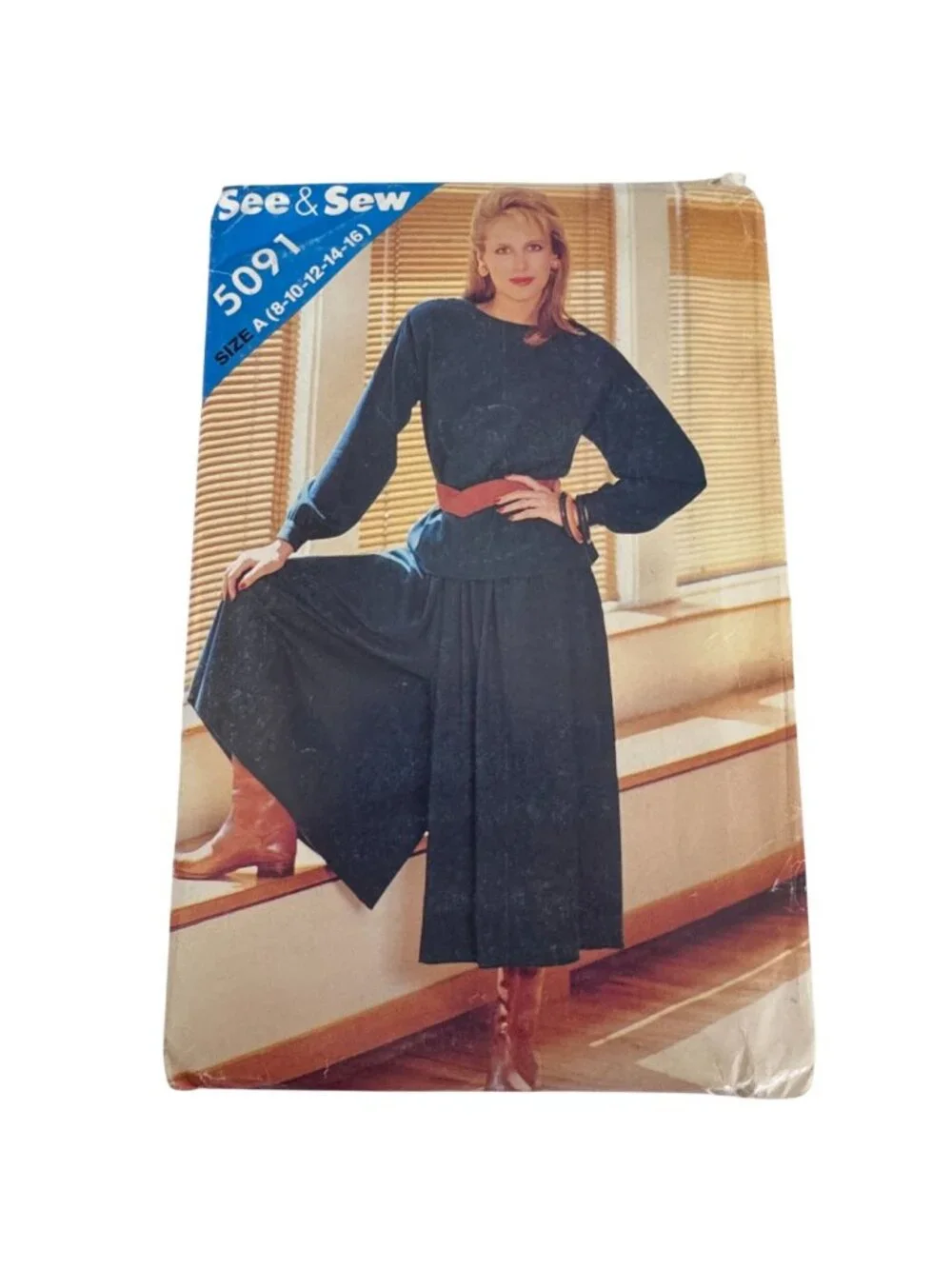 Butterick Sewing Pattern 5091 Top Culottes 1980s Outfit Vintage Casual 8-16 UC